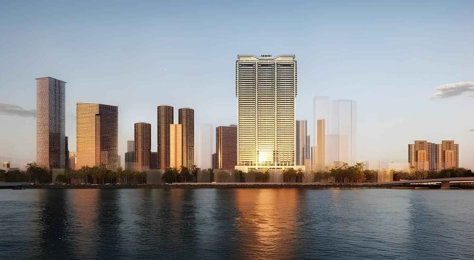 Prestige Nautilus luxury residential towers rendering on the Worli waterfront